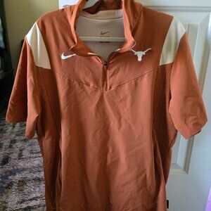 Men's Nike Texas Longhorns Coaches' On-Field Short Sleeve Quarter-Zip Jacket